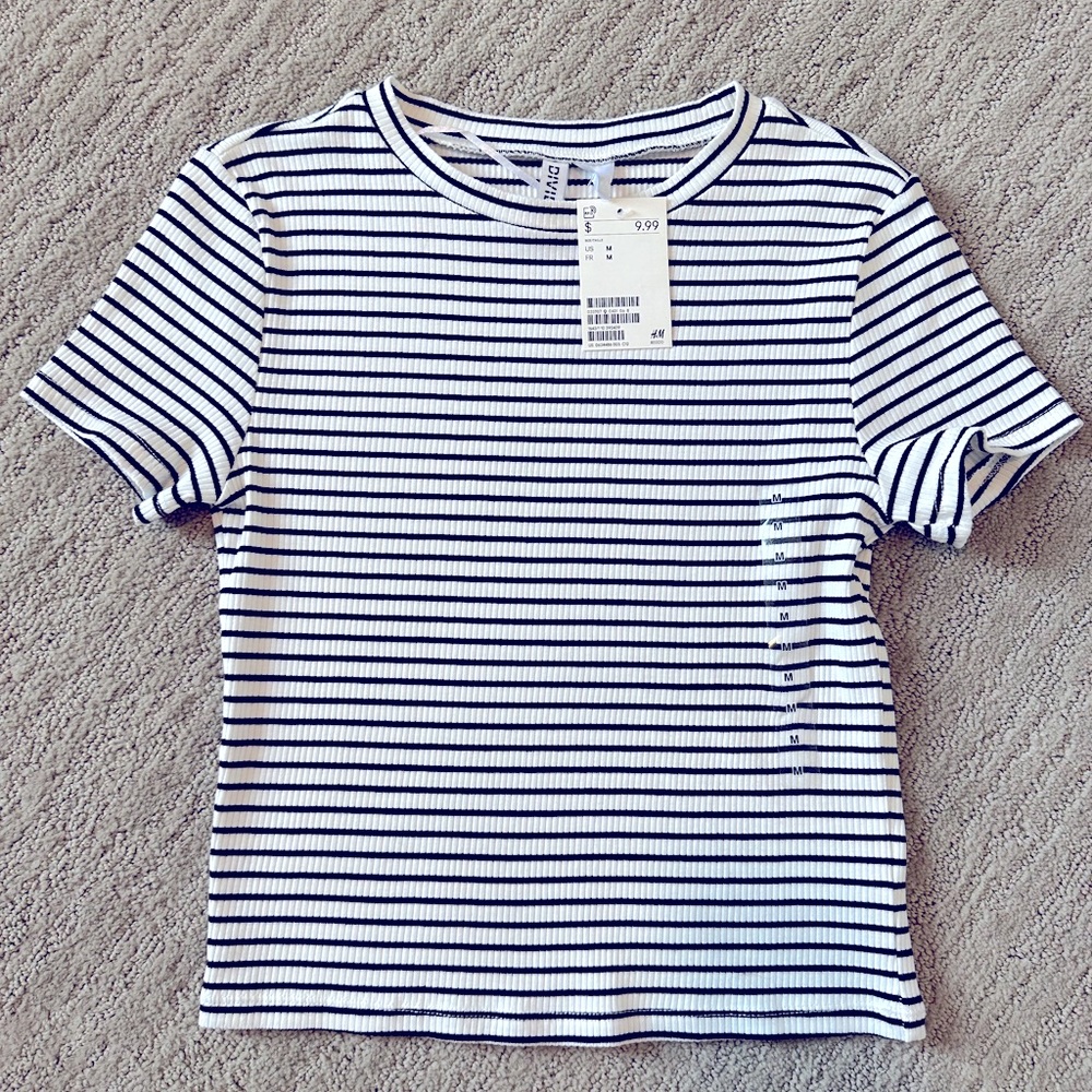 NWT Striped crop top